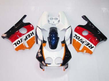 1990-1998 White Repsol Honda CBR250RR Motorcycle Fairing