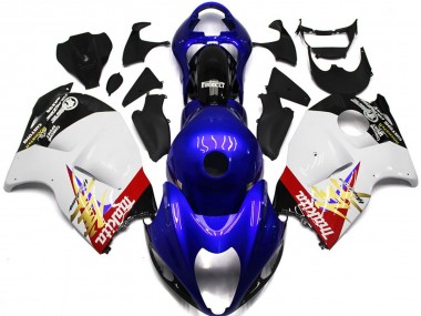 1997-2007 Blue and White Custom Logo Suzuki GSXR 1300 Hayabusa Motorcycle Fairing