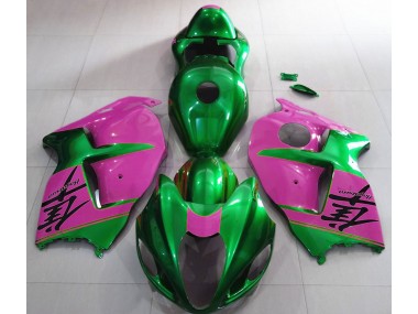 1997-2007 Gloss Green and Pink Suzuki GSXR 1300 Hayabusa Motorcycle Fairing