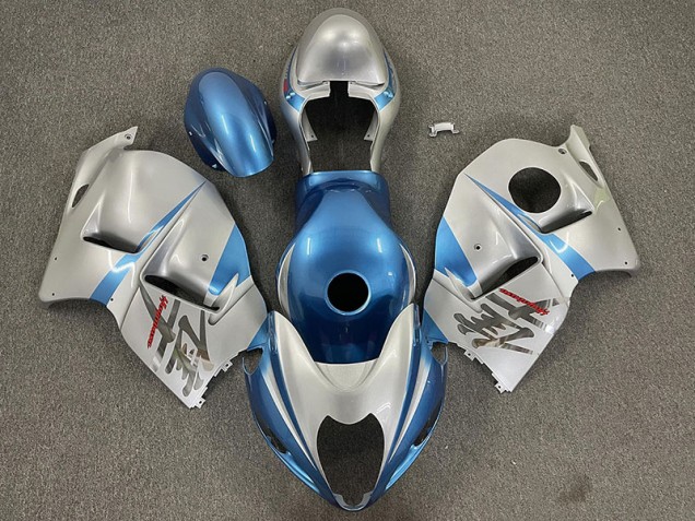 1997-2007 Gloss Light Blue and Silver Suzuki GSXR 1300 Hayabusa Motorcycle Fairing 1997-2007 Gloss Light Blue and Silver Suzuki GSXR 1300 Hayabusa Motorcycle Fairing