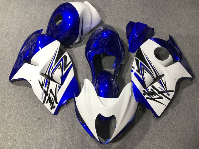 1997-2007 Gloss White & Blue Suzuki GSXR 1300 Hayabusa Motorcycle Fairing 1997-2007 Gloss White & Blue Suzuki GSXR 1300 Hayabusa Motorcycle Fairing
