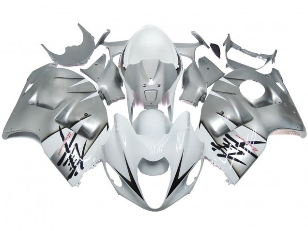 1997-2007 Silver and White Gloss OEM Style Suzuki GSXR 1300 Hayabusa Motorcycle Fairing