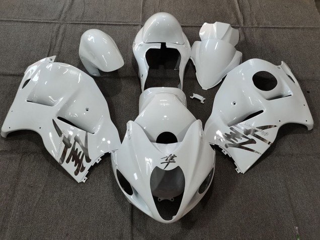 1997-2007 White Gloss OEM Style with Silver Decals Suzuki GSXR 1300 Hayabusa Motorcycle Fairing