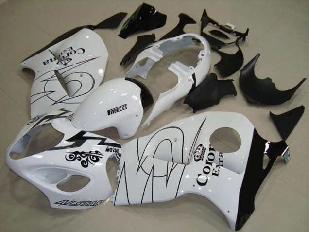 1997-2007 White with Green Suzuki GSXR 1300 Hayabusa Motorcycle Fairing 1997-2007 White with Green Suzuki GSXR 1300 Hayabusa Motorcycle Fairing