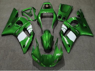 1998-2002 Deep Green & White Yamaha R6 Motorcycle Fairing
