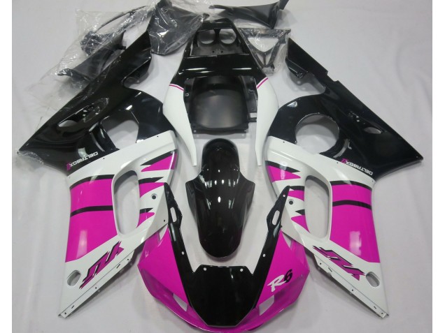 1998-2002 Gloss Pink and Black Yamaha R6 Motorcycle Fairing 1998-2002 Gloss Pink and Black Yamaha R6 Motorcycle Fairing