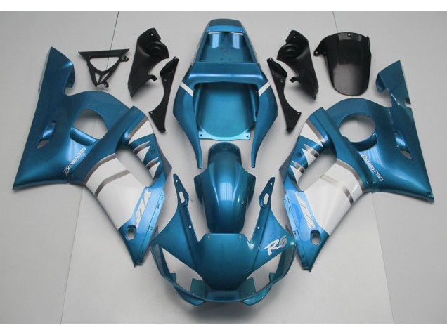 1998-2002 Light Blue & White Yamaha R6 Motorcycle Fairing