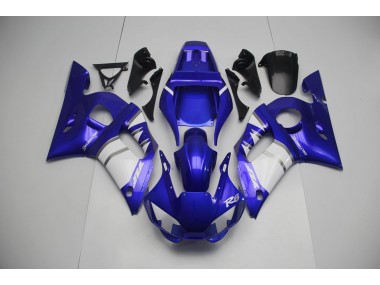 1998-2002 Silver White and Blue Yamaha R6 Motorcycle Fairing