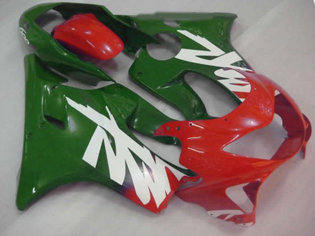 1999-2000 Green Red and White Decal Honda CBR600 F4 Motorcycle Fairing