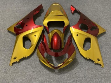 2000-2002 Gold and Red Suzuki GSXR 1000 Motorcycle Fairing