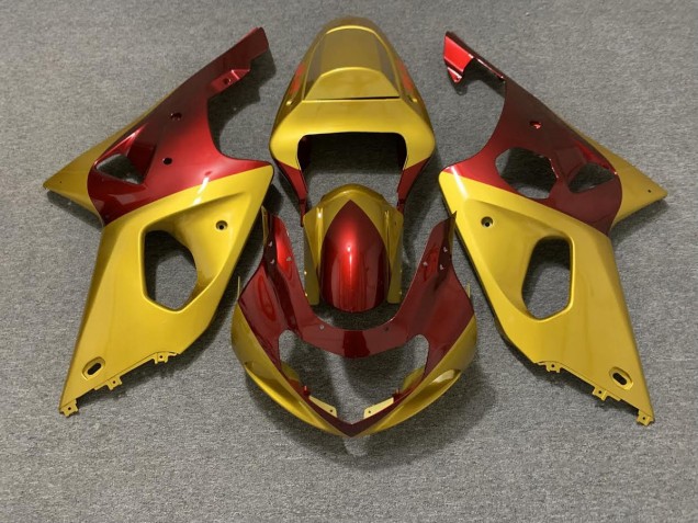 2000-2002 Gold and Red Suzuki GSXR 1000 Motorcycle Fairing 2000-2002 Gold and Red Suzuki GSXR 1000 Motorcycle Fairing
