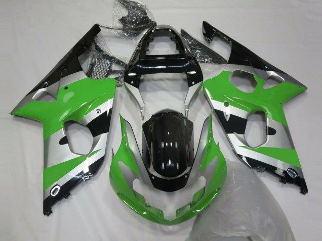 2000-2002 Green Silver OEM Style Suzuki GSXR 1000 Motorcycle Fairing
