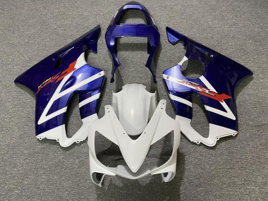2001-2003 Deep Blue and White Honda CBR600 F4i Motorcycle Fairing