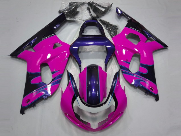 2001-2003 Gloss Pink and Blue Suzuki GSXR 600-750 Motorcycle Fairing