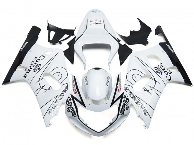 2001-2003 Gloss White Corona and Black Suzuki GSXR 600-750 Motorcycle Fairing