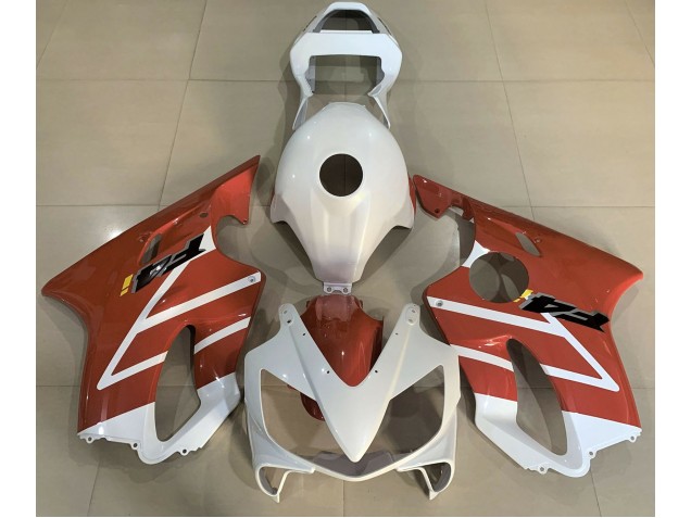 2001-2003 Gloss White and Orange Honda CBR600 F4i Motorcycle Fairing