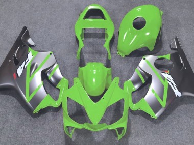 2001-2003 Green and Matte Silver Honda CBR600 F4i Motorcycle Fairing