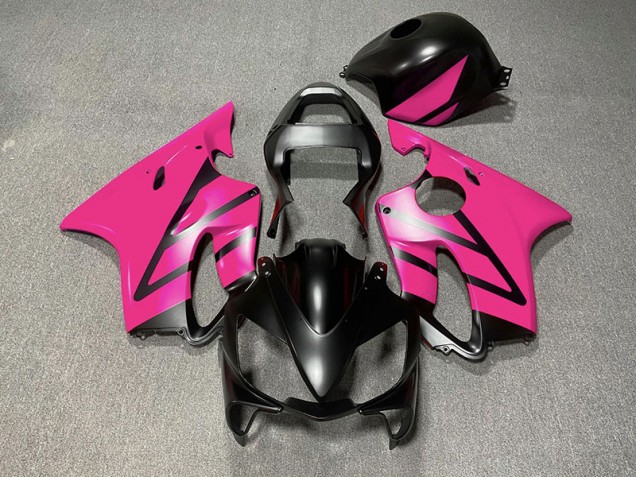 2001-2003 Matte Black and Pink Honda CBR600 F4i Motorcycle Fairing