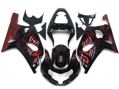 2001-2003 Vibrant Red Flame Suzuki GSXR 600-750 Motorcycle Fairing