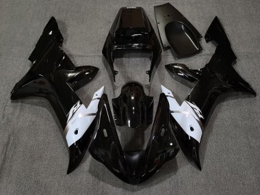 2002-2003 Gloss Black White and Silver Yamaha R1 Motorcycle Fairing