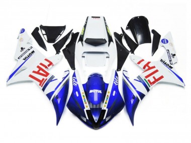 2002-2003 Gloss White and Blue Fiat Yamaha R1 Motorcycle Fairing