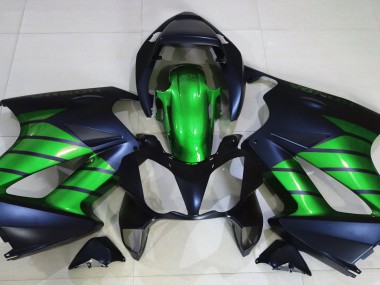 2002-2012 Matte Black & Green Honda VFR800 Motorcycle Fairing
