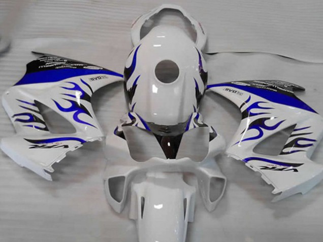 2002-2012 White Blue Flame Honda VFR800 Motorcycle Fairing