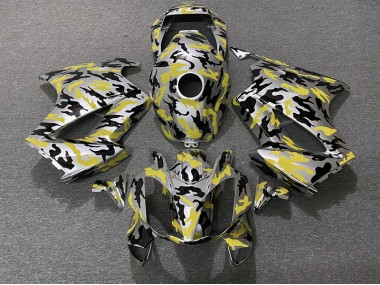 2002-2012 Yellow Camo Honda VFR800 Motorcycle Fairing