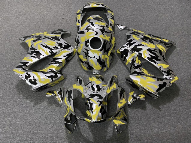 2002-2012 Yellow Camo Honda VFR800 Motorcycle Fairing