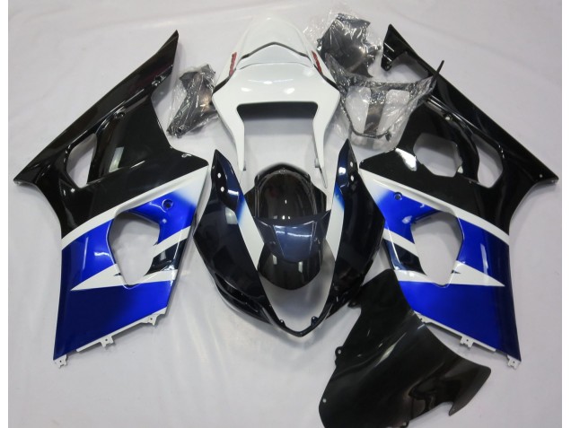 2003-2004 Black Blue and White Suzuki GSXR 1000 Motorcycle Fairing 2003-2004 Black Blue and White Suzuki GSXR 1000 Motorcycle Fairing