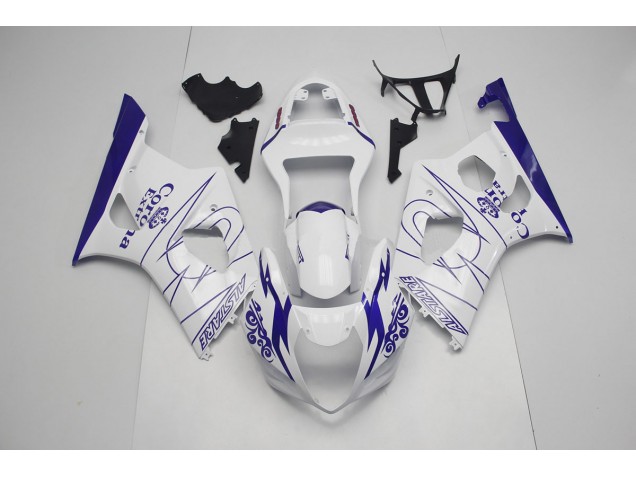 2003-2004 Blue and White Corona Suzuki GSXR 1000 Motorcycle Fairing