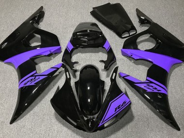 2003-2004 Gloss Black and Purple Yamaha R6 Motorcycle Fairing