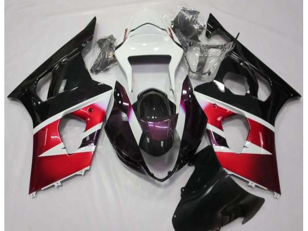 2003-2004 Gloss Red and White Suzuki GSXR 1000 Motorcycle Fairing 2003-2004 Gloss Red and White Suzuki GSXR 1000 Motorcycle Fairing
