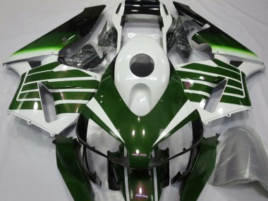 2003-2004 Gloss White & Green Fade Honda CBR600RR Motorcycle Fairing