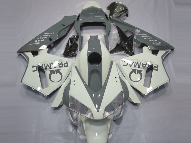 2003-2004 Gloss White and Grey PRAMAC Honda CBR600RR Motorcycle Fairing