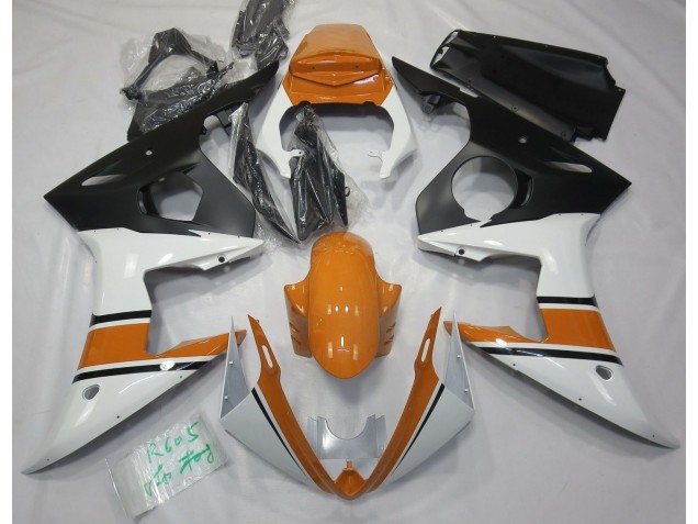 2003-2004 Gloss White and Orange Yamaha R6 Motorcycle Fairing 2003-2004 Gloss White and Orange Yamaha R6 Motorcycle Fairing