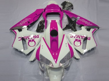 2003-2004 Gloss White and Pink PRAMAC Honda CBR600RR Motorcycle Fairing