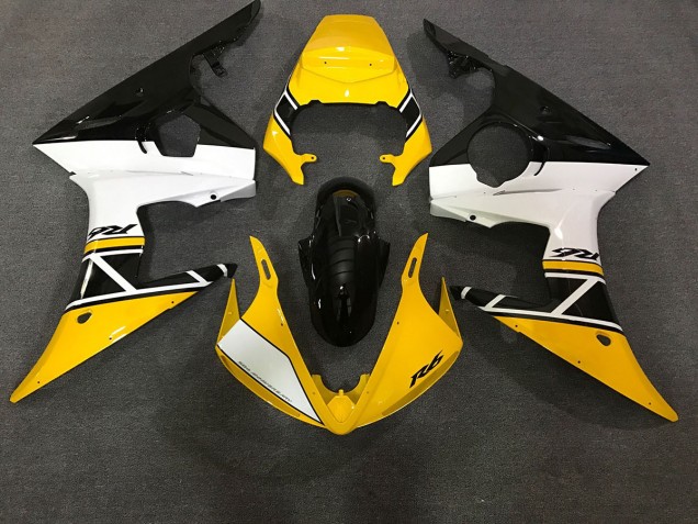 2003-2004 Gloss Yellow & White Yamaha R6 Motorcycle Fairing 2003-2004 Gloss Yellow & White Yamaha R6 Motorcycle Fairing