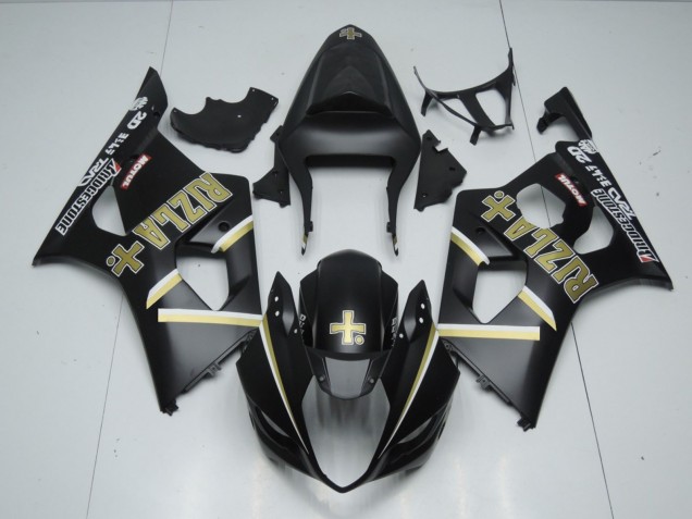2003-2004 Matte Black Rizla & Suzuki GSXR 1000 Motorcycle Fairing 2003-2004 Matte Black Rizla & Suzuki GSXR 1000 Motorcycle Fairing