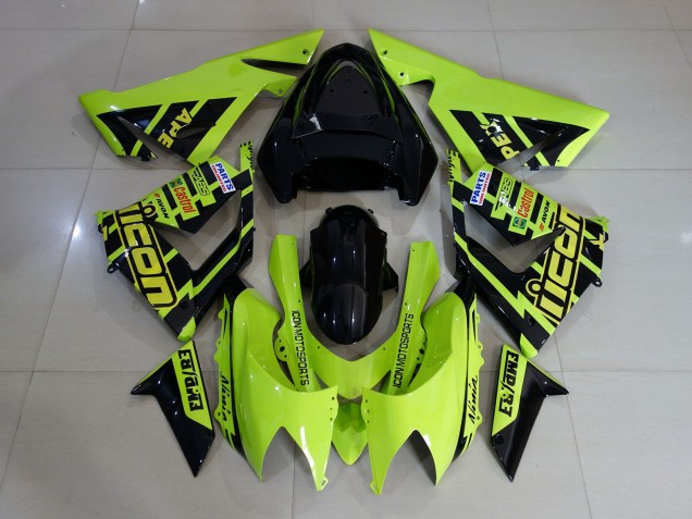 2004-2005 Custom High Viz Yellow Kawasaki ZX10R Motorcycle Fairing 2004-2005 Custom High Viz Yellow Kawasaki ZX10R Motorcycle Fairing