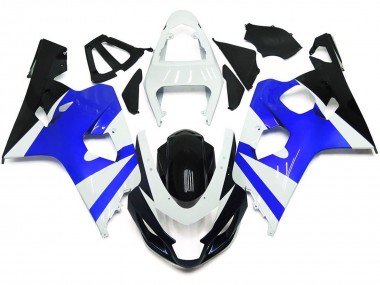2004-2005 Gloss White and Gloss Blue Suzuki GSXR 600-750 Motorcycle Fairing