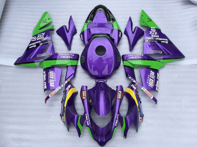 2004-2005 Green Purple Trick Star Kawasaki ZX10R Motorcycle Fairing 2004-2005 Green Purple Trick Star Kawasaki ZX10R Motorcycle Fairing