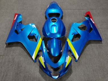 2004-2005 Pearl Blue Yellow Suzuki GSXR 600-750 Motorcycle Fairing