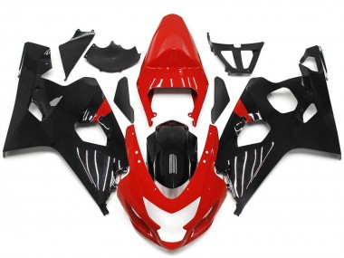 2004-2005 Red and Gloss Black Style Suzuki GSXR 600-750 Motorcycle Fairing