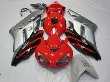 2004-2005 Silver Red and Black Honda CBR1000RR Motorcycle Fairing