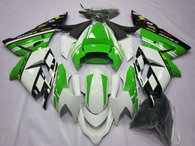 2004-2005 Special White Green Kawasaki ZX10R Motorcycle Fairing 2004-2005 Special White Green Kawasaki ZX10R Motorcycle Fairing