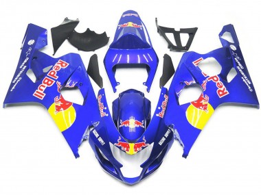 2004-2005 Vibrant Blue Red Bull Style Suzuki GSXR 600-750 Motorcycle Fairing