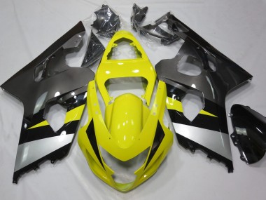 2004-2005 Yellow and Grey Suzuki GSXR 600-750 Motorcycle Fairing