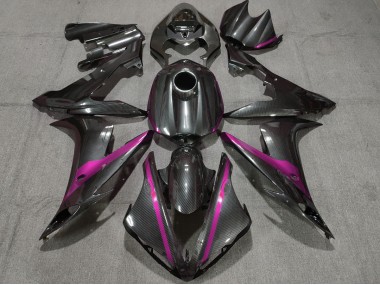 2004-2006 Carbon Fiber Style w Pink Yamaha R1 Motorcycle Fairing