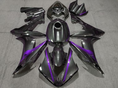 2004-2006 Carbon Fiber Style w Purple Yamaha R1 Motorcycle Fairing